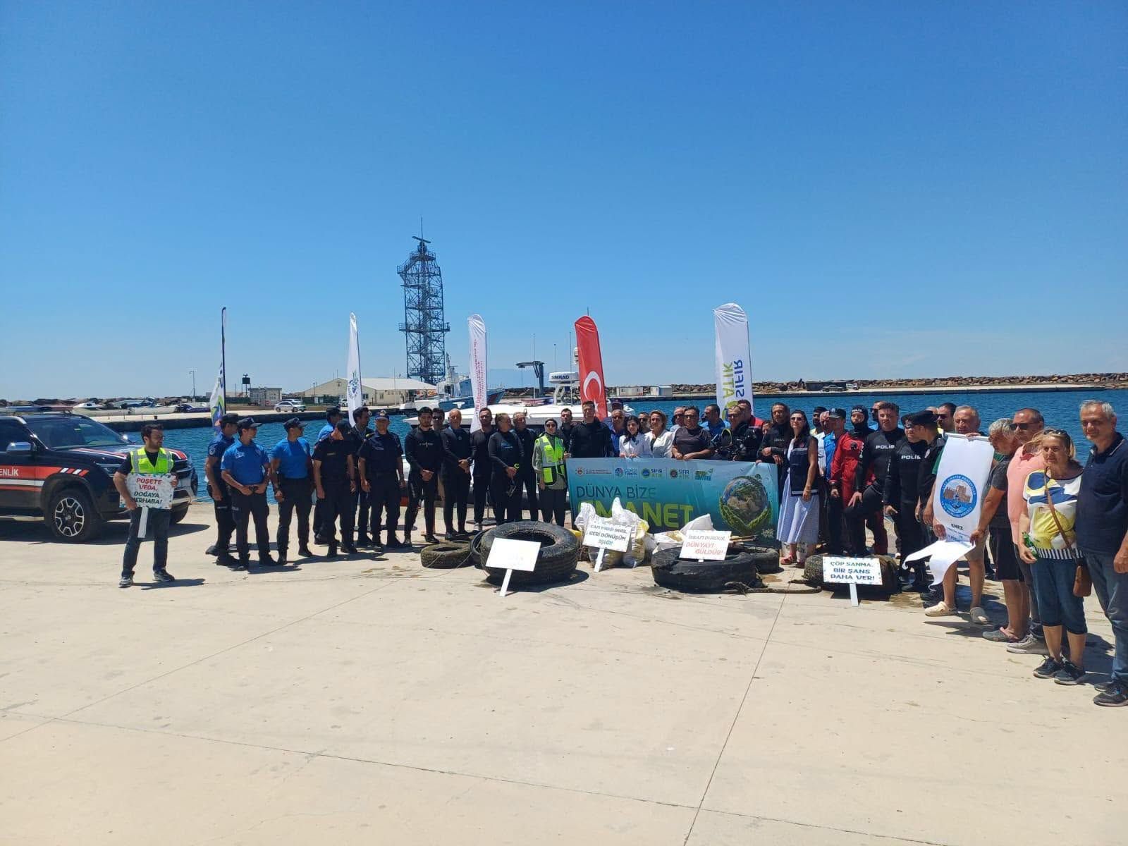 Enez’de deniz dibi temizliği yapıldı