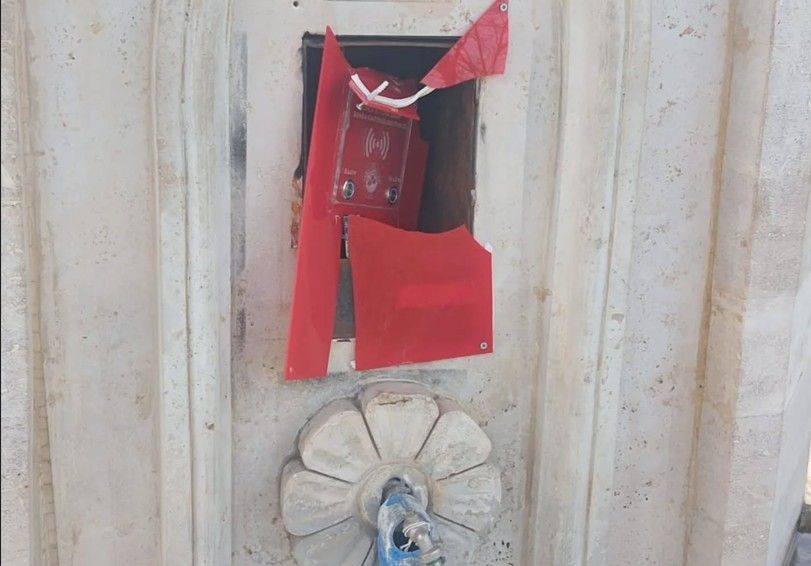 Kartlı sisteme geçirilen hayır çeşmesi tahrip edildi